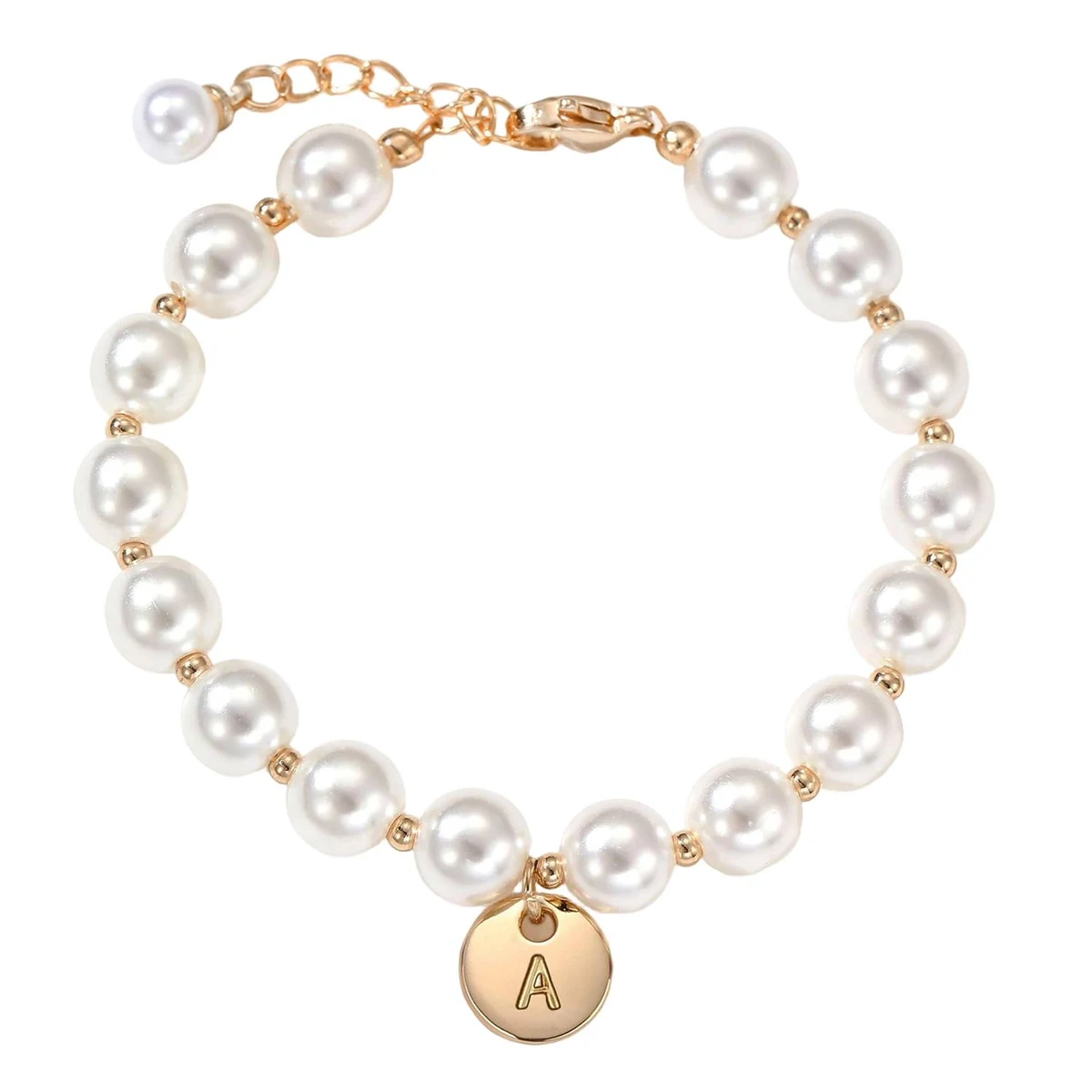 Initial Faux Pearl Bracelet 1
