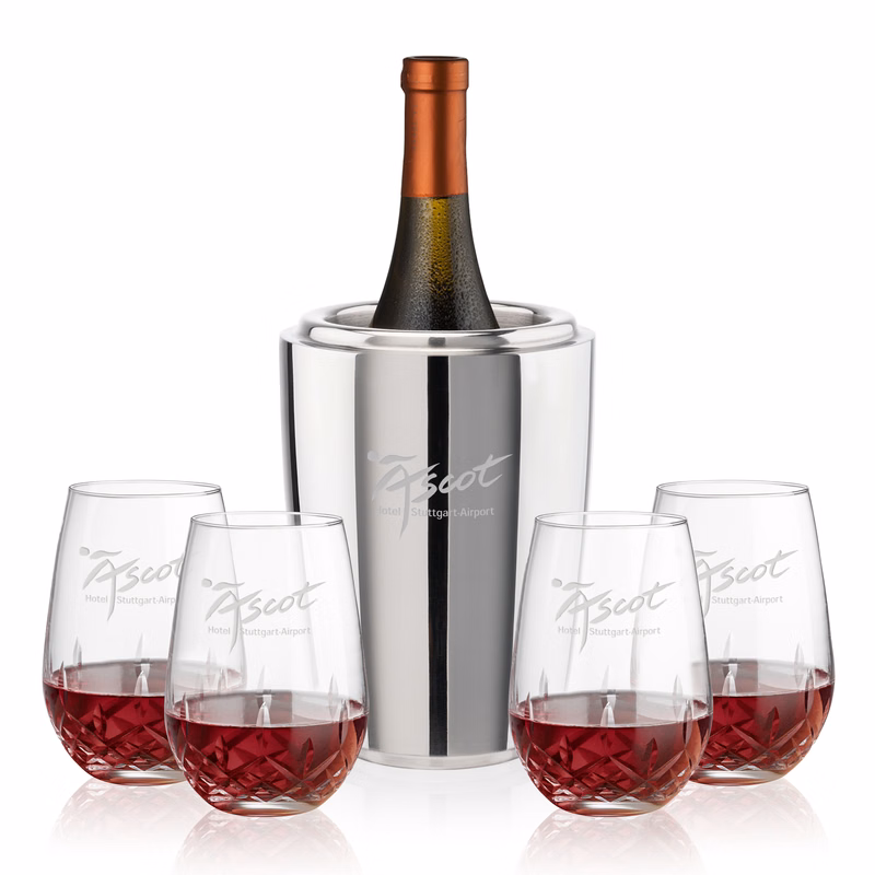 Pescara Wine Cooler & Templeton Stemless Wine Set