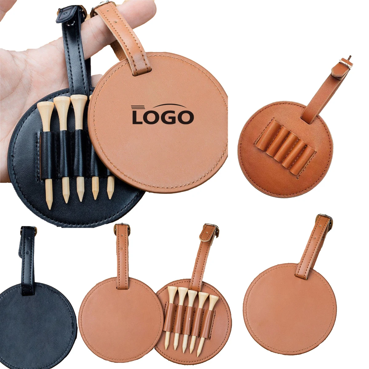 Golf Tee Organizer Leather Waist Holder 1