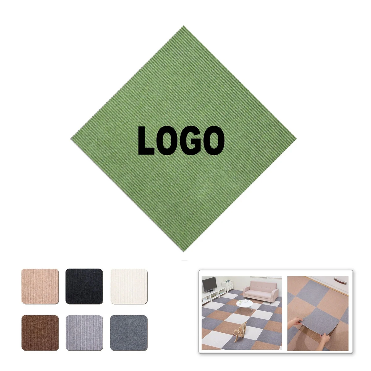 Self-Adhesive Interlocking Floor Mat 1