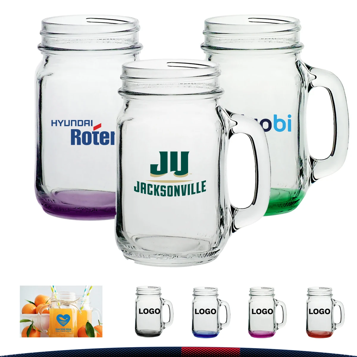 16 oz. Libbey Handled Mason Jars 1