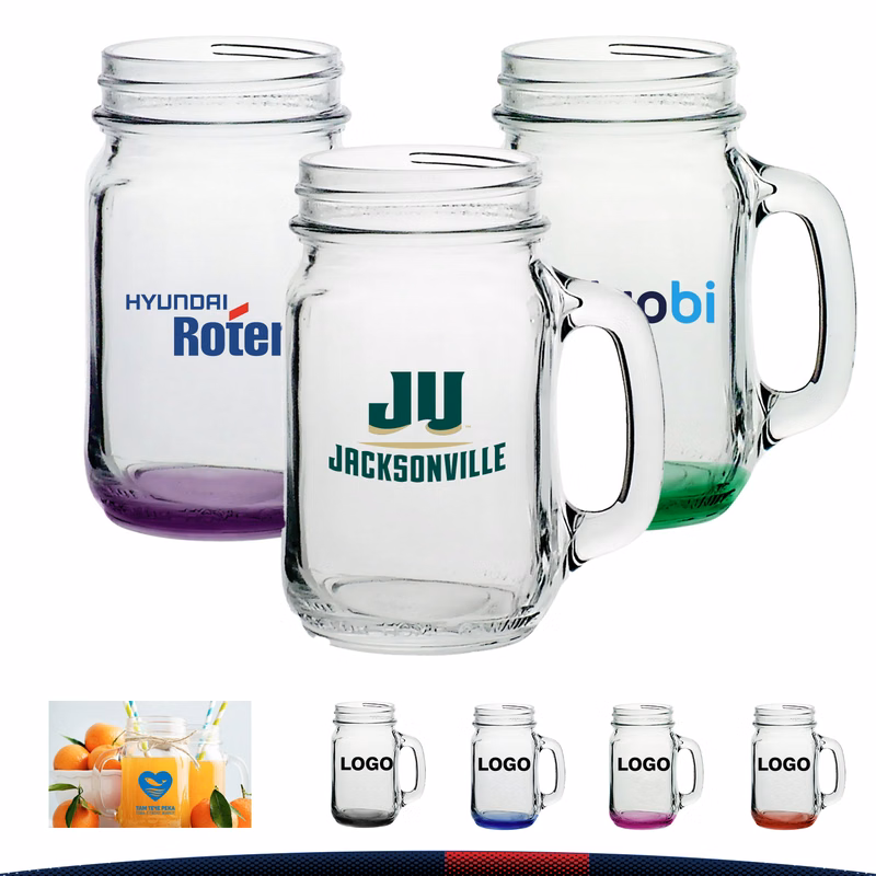 16 oz. Libbey Handled Mason Jars