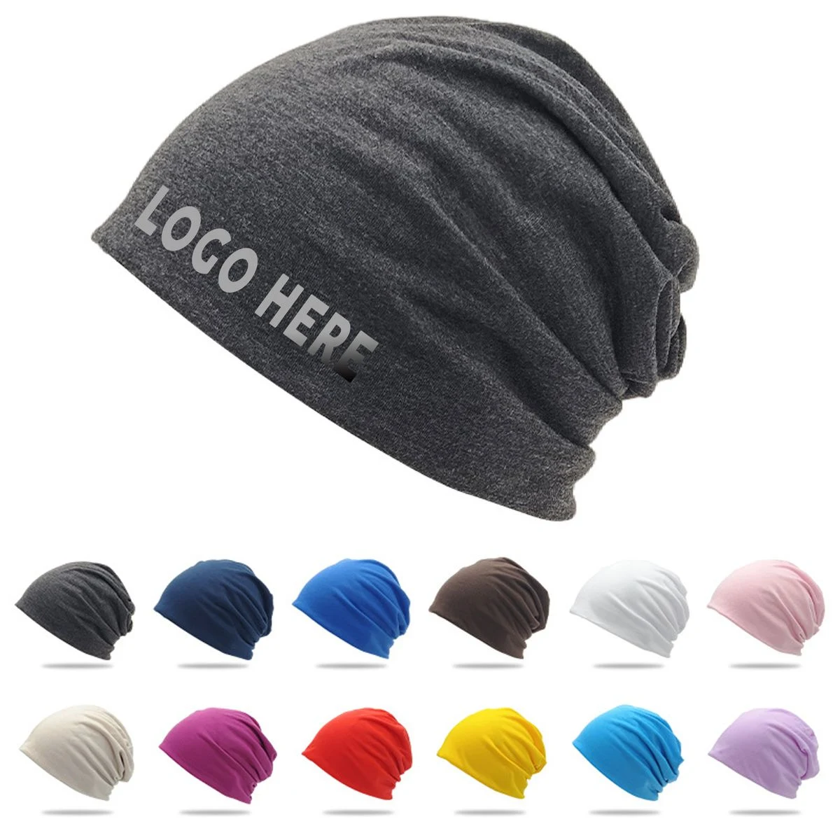 Custom Multi-Color Logo Solid Beanie 1