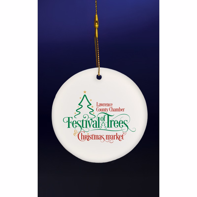 3" Round Ceramic Ornament