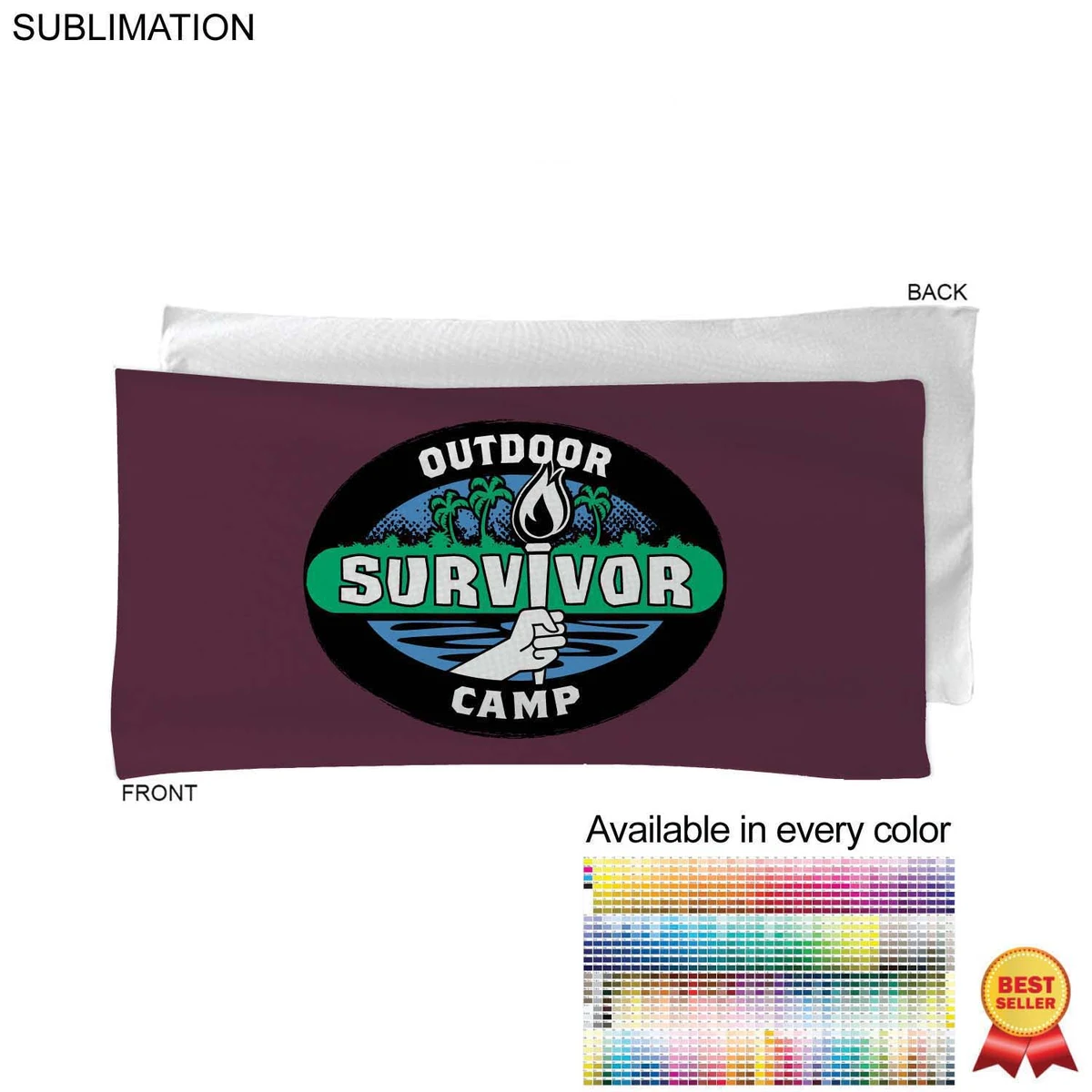 "Survivor" Themed Sublimated Microfiber bath towel, 22"x44" 1