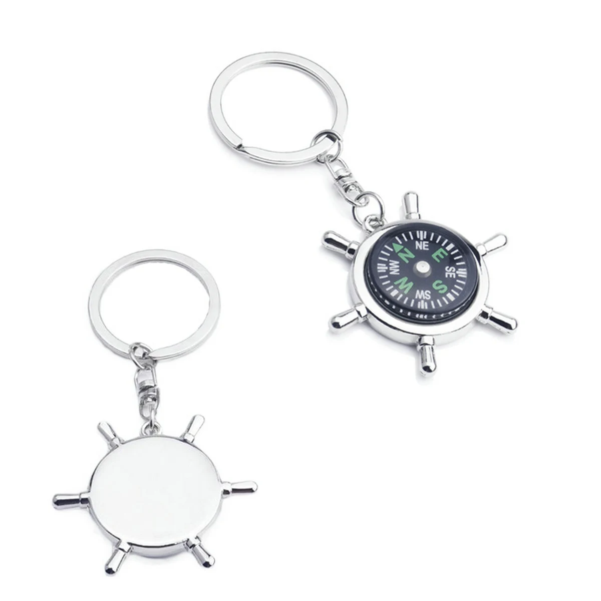 Rudder Compass Key Chain Ring 1