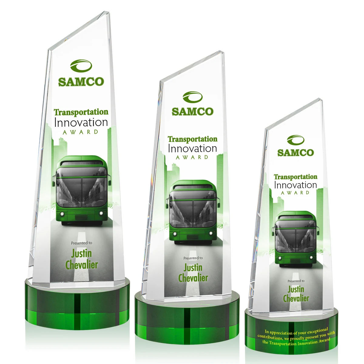 Belmont Tower VividPrint™ Award on Stanrich - Green 1