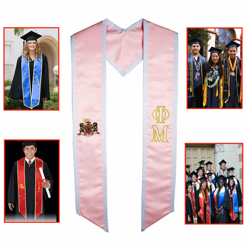Honorary Graduation Stole Sewn Trim - Embroidery 60"