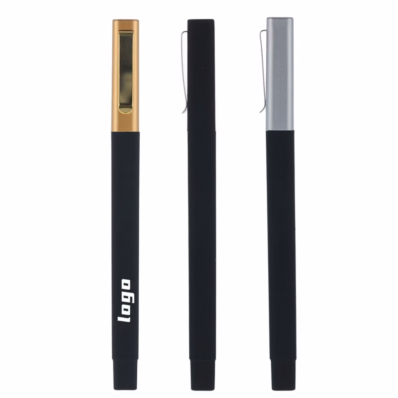 Square Barrel Gel Pen With Metal Clip