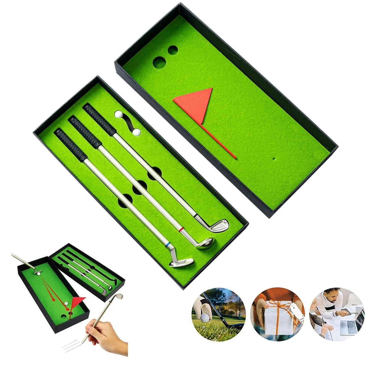 Mini Desktop Golf Pen Set, custom desk accessory with logo imprint 1