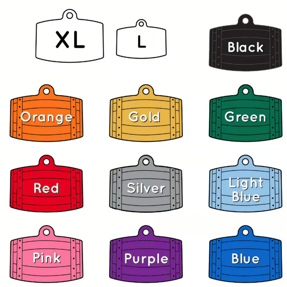 Barrel Aluminum Tag - 100% MADE IN THE USA 1