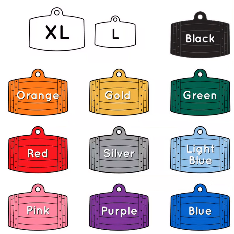 Barrel Aluminum Tag - 100% MADE IN THE USA