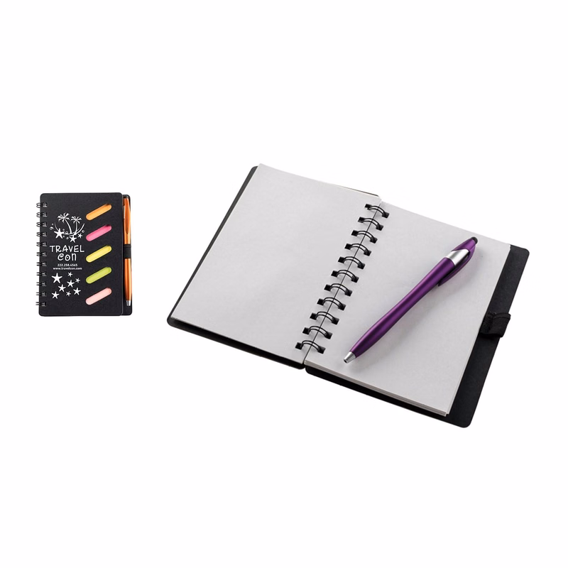 Scribbly 4.8 x 6.1 Cardboard Spiral Journal with Pen - Unlined