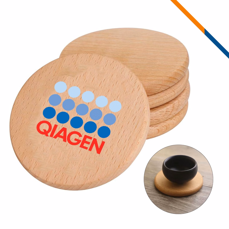 Valery Beech Wood Round Coaster