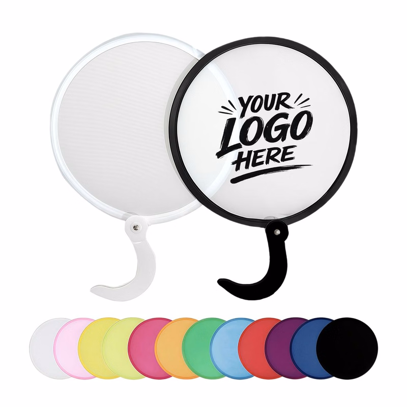 Foldable Hand Fan Flying Disc Polyester Promo Toy