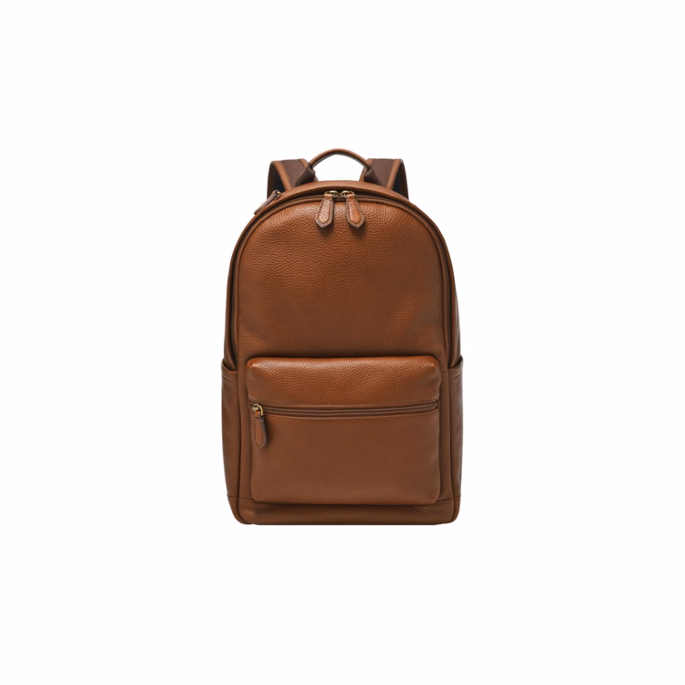Fossil Buckner Leather Backpack - Medium Brown