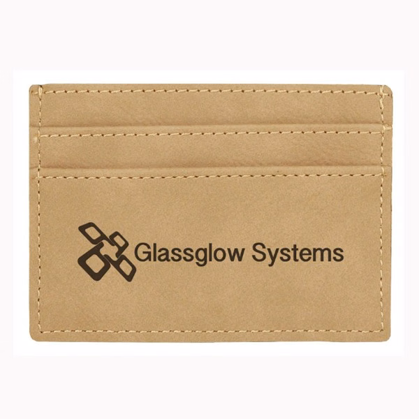 Leatherette Money Clip - Light Brown Screen Imprint