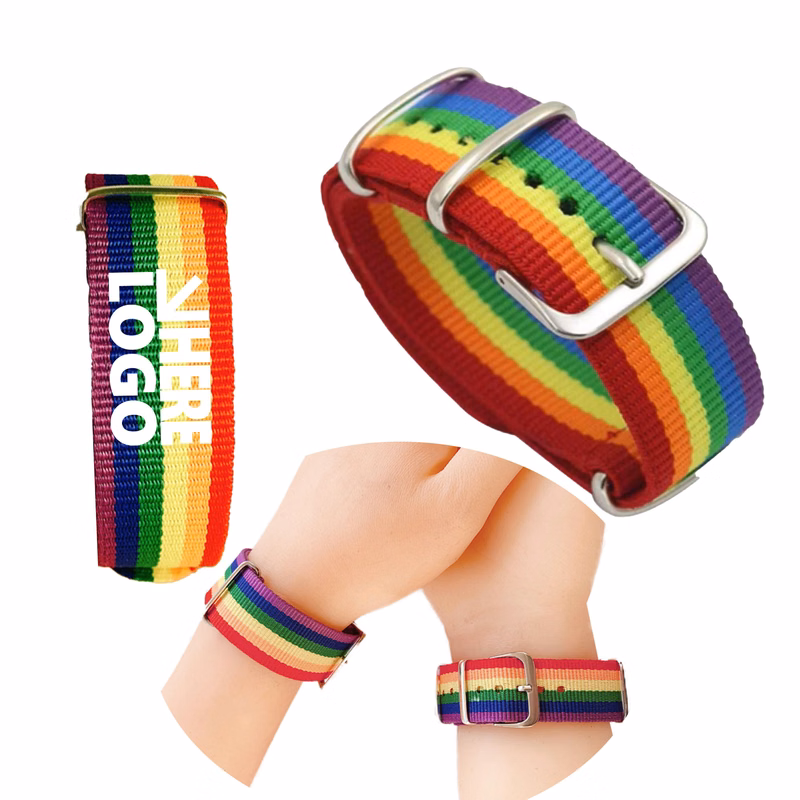 Bracelet Wristband Rainbow Pride Day MOQ 100