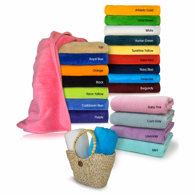 28x58 Economy Light Weight 9 Lbs/ Dz Terry Beach Towels OV Production