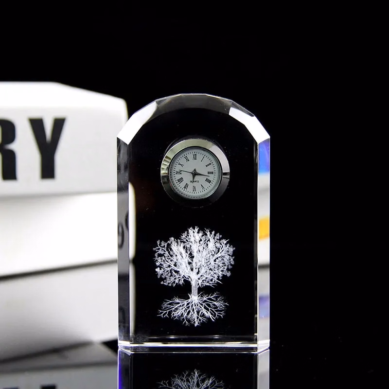 Optical Crystal Bevelled Arch Clock