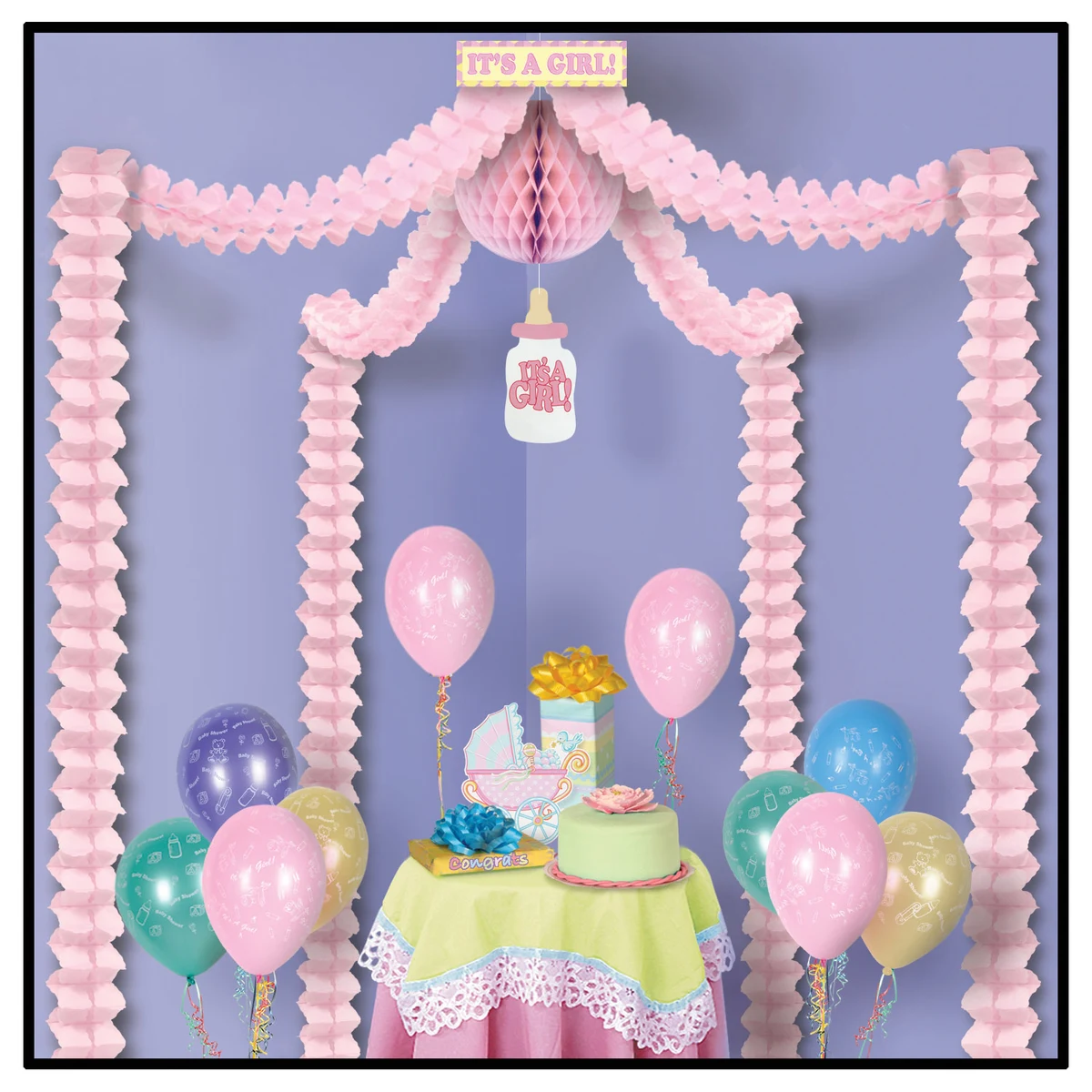 Quick Trim Its A Girl Party Canopy 1