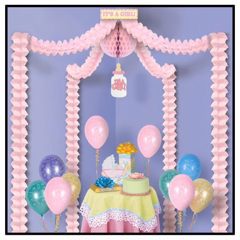 Quick Trim Its A Girl Party Canopy