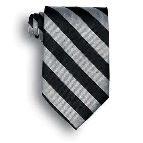 School Stripes Tie - Black/Gray 1