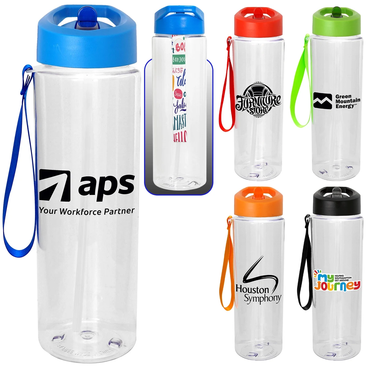 Pop Up 24 oz. Lanyard Bottle 1