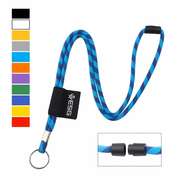 Custom 36-Inch Nylon Rope Lanyard with Zinc Crimp & Split Ring — Event ID Holder