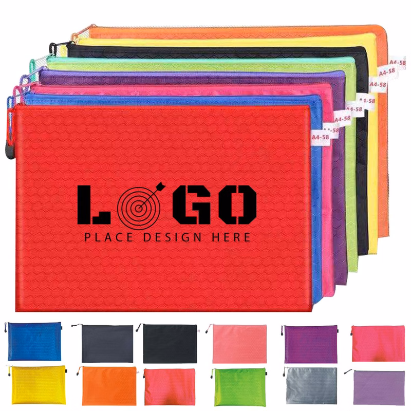 A4 Waterproof Zipper Document Bag Folders