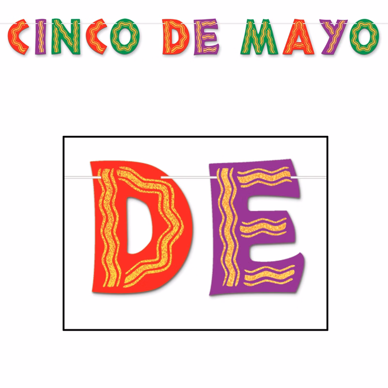 Glittered Cinco De Mayo Streamer