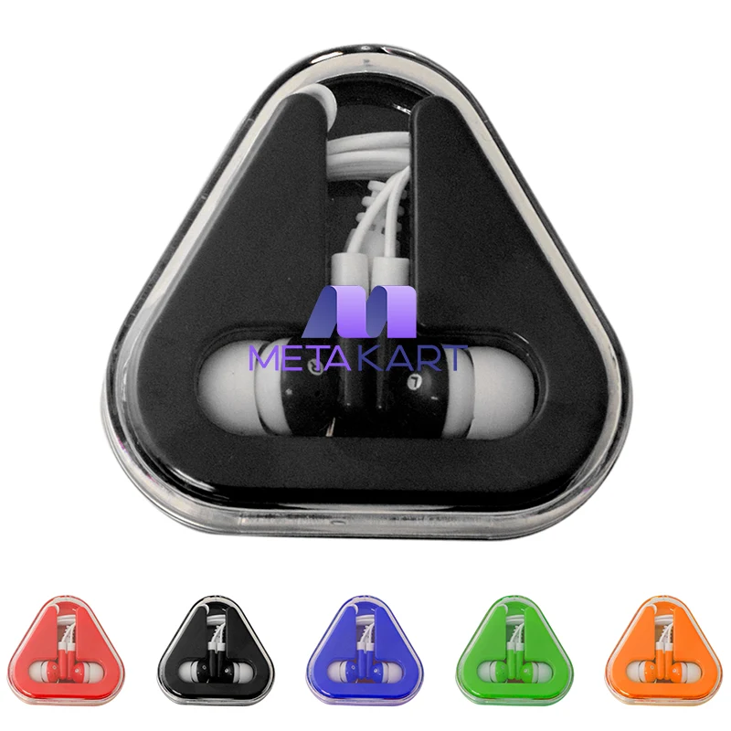 Ear Buds with Colored Triangle Case 1