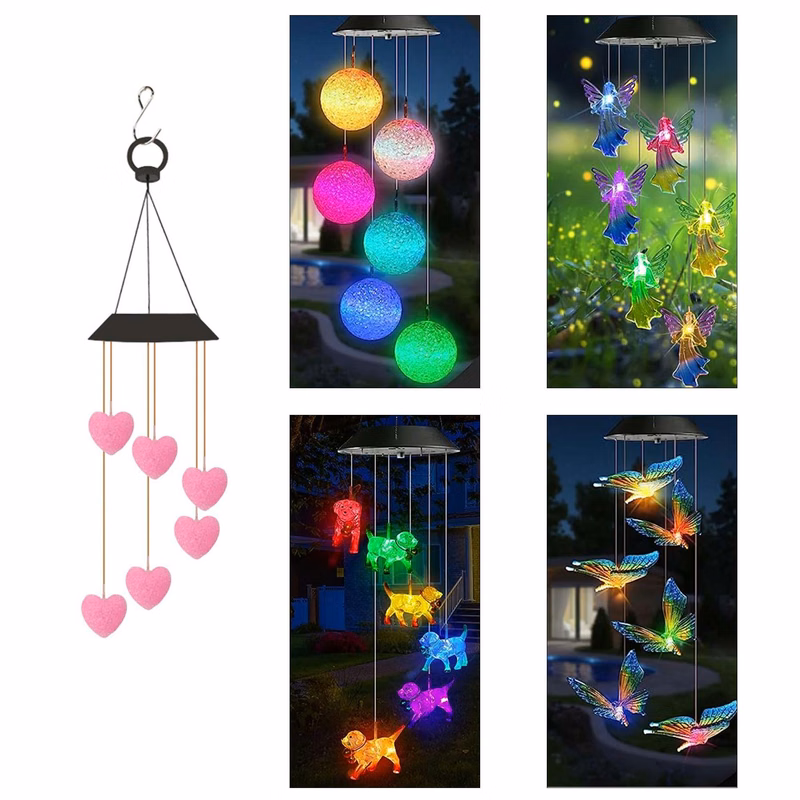 Waterproof Outdoor Garden Party Color Changing Solar LED Ball Decorative Wind Chime Lights