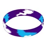 Printed Swirl Silicone Wristband Keychain 1