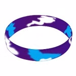 Printed Swirl Silicone Wristband Keychain