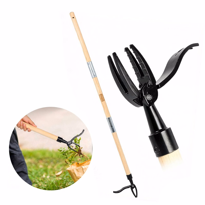 Stand Up Weed Puller with Wooden Handle