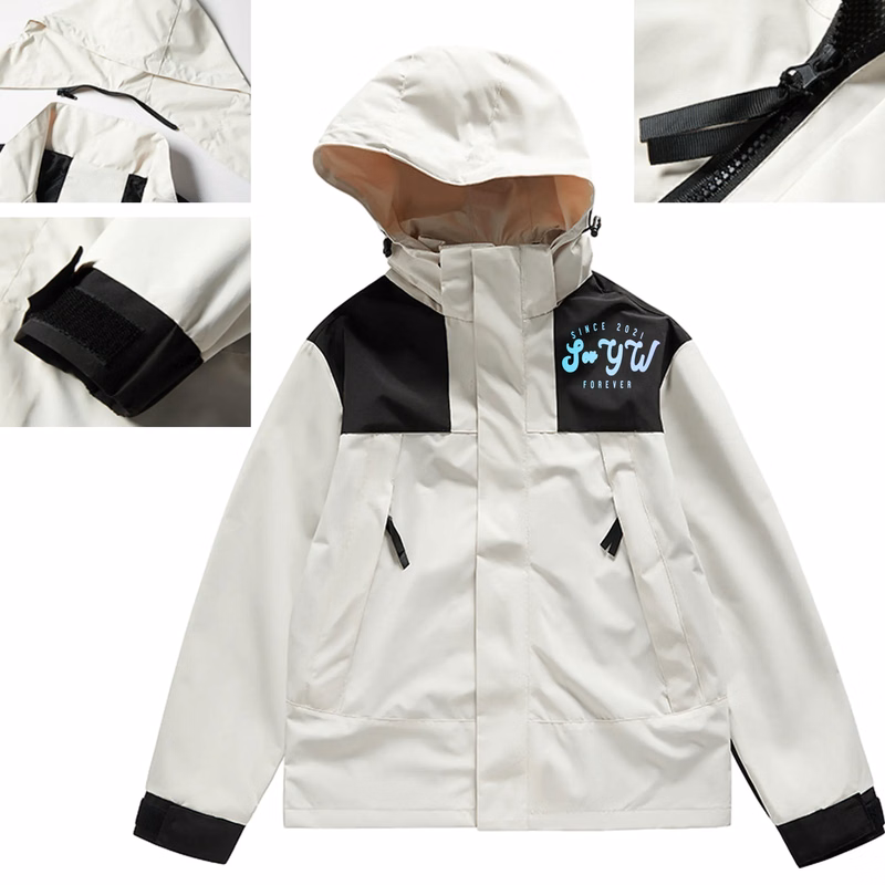 Unisex Oxford Cloth Shell Outerwear Jacket W/Detachable Hood