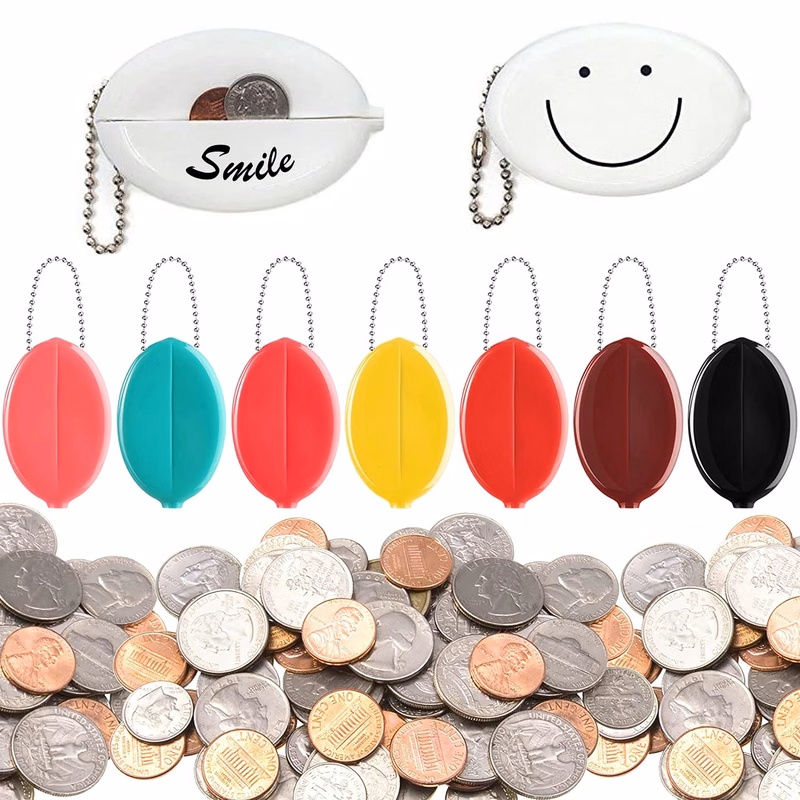 Colorful Rubber Oval Coin Purse