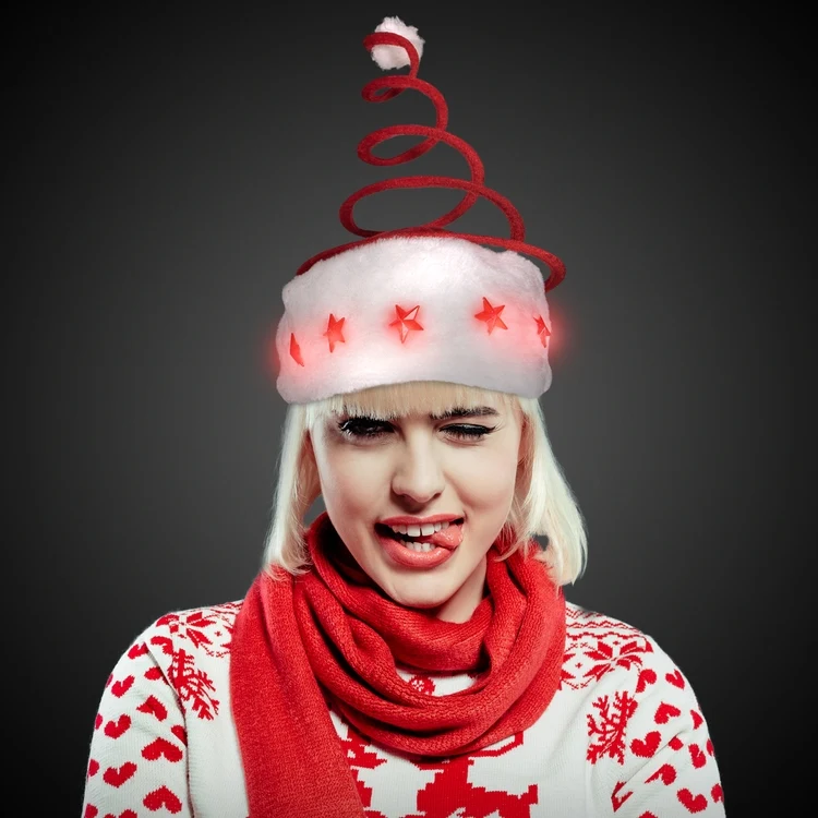 LED Light Up Spring tree Santa Novelty Hat 1