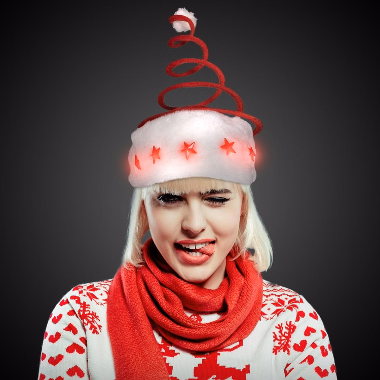 LED Light Up Spring tree Santa Novelty Hat