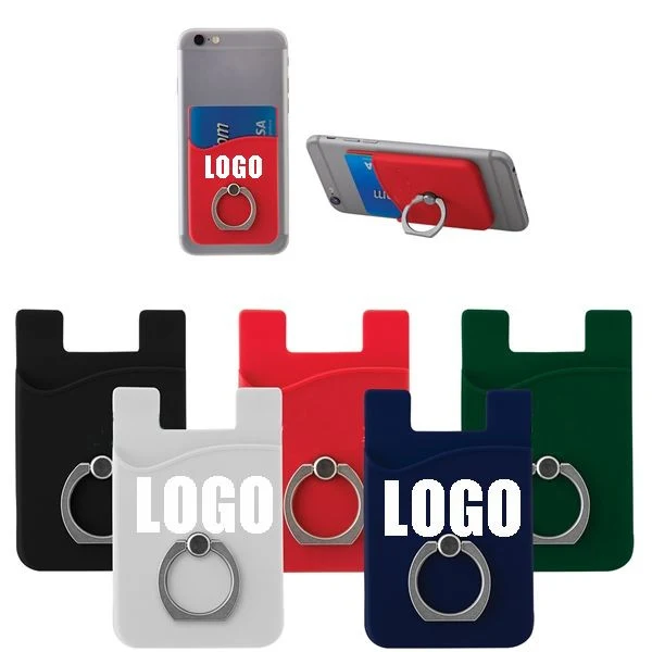 Silicone Phone Wallet W/ Metal Ring Holde 1