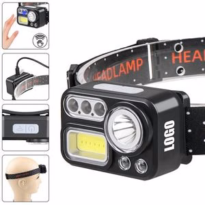 RGB Lights Sensitive Rechargeable Head Flashlight