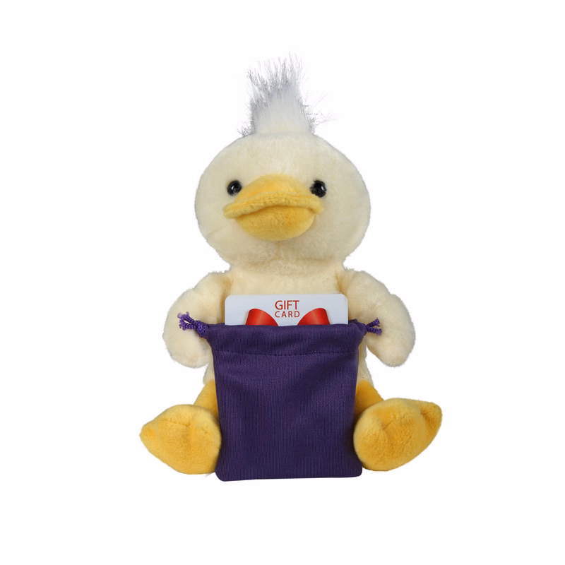Soft Plush Sitting Duck With Gift Card Sack