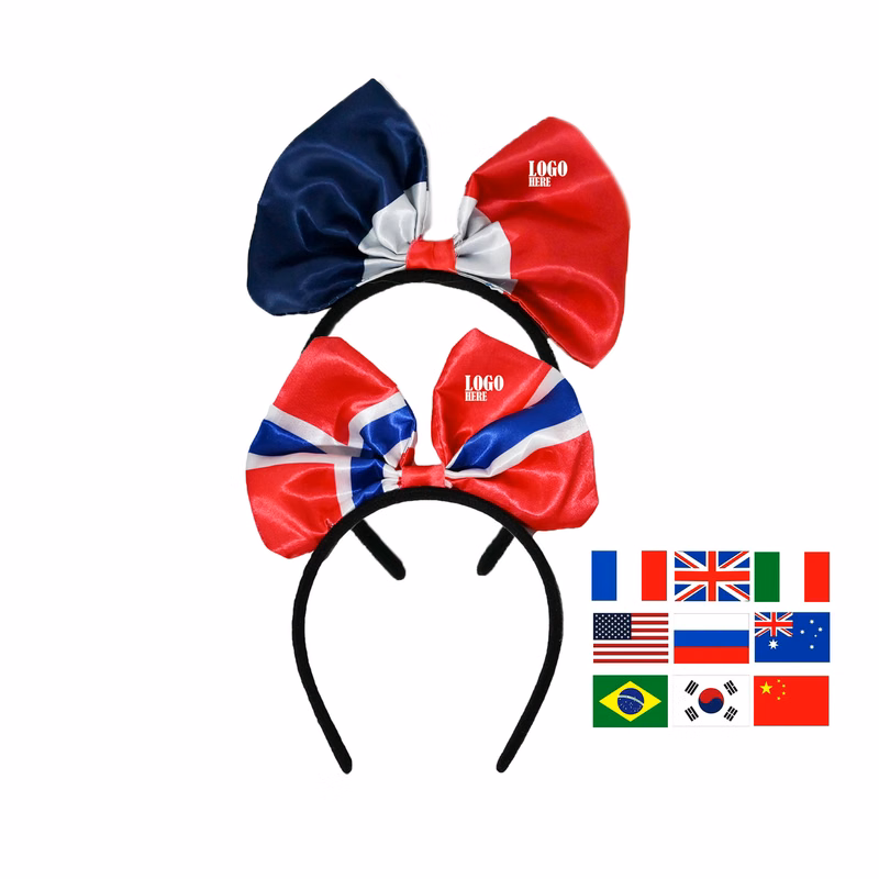 Custom Headbands with Diverse Patterns, Including National Flags