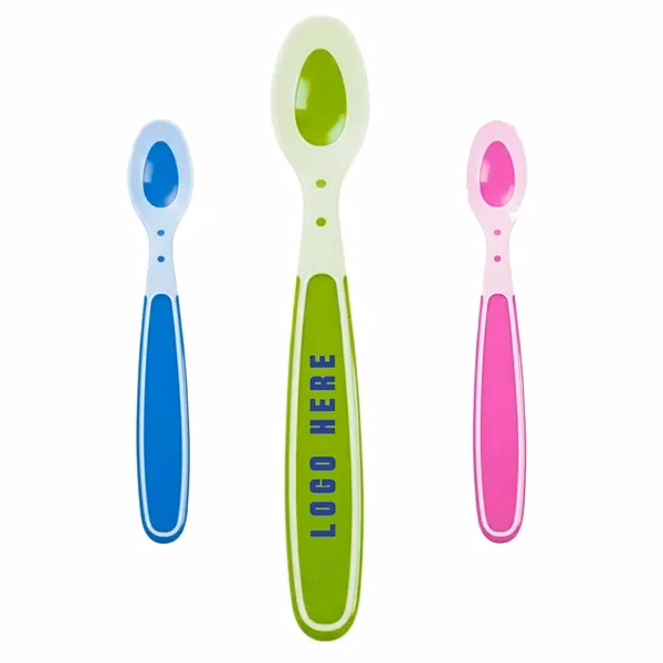 Custom Soft Edge Silicone Feeding Spoon — Safe Infant Mealtime Utensil 3 Colors