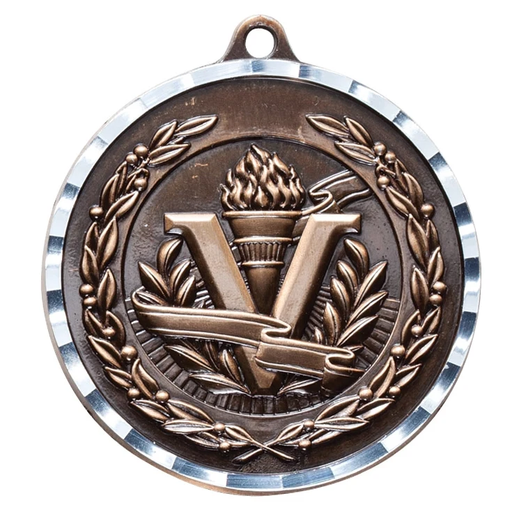 2" Bronze Victory Diamond Cut Medal 1