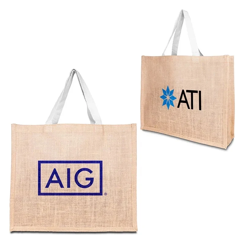 10oz. Jute Tote Bag with Cotton Webbing Handle 1