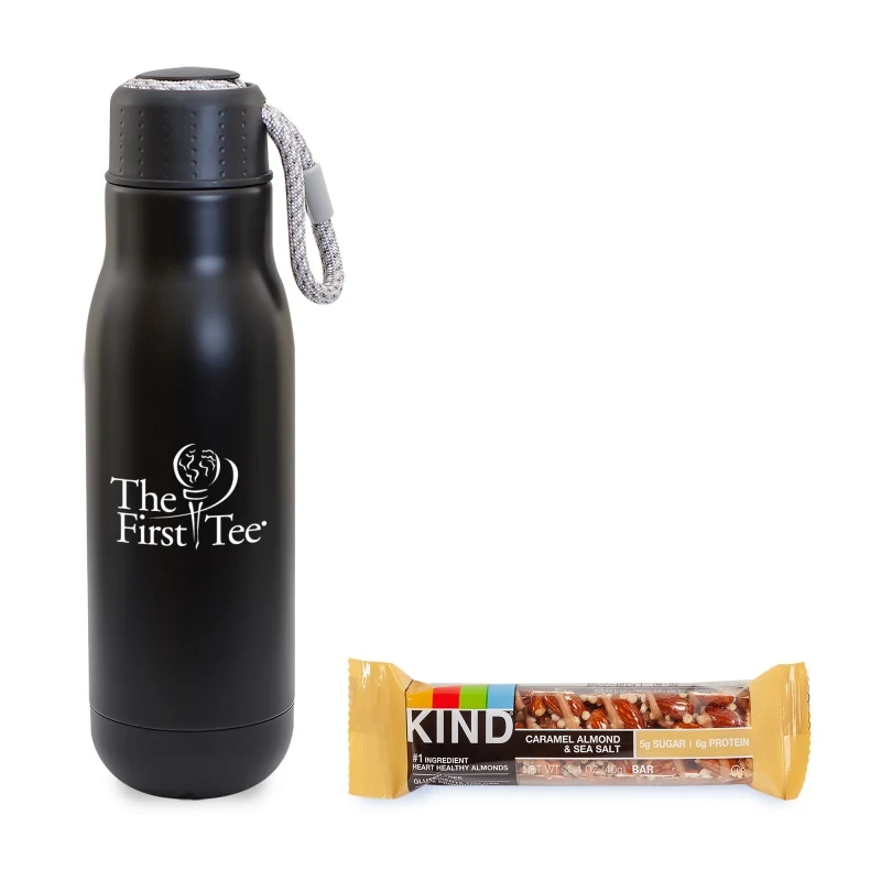 On the Go Sip n' Snack with 16 oz. Matte Bottle, custom water bottle with logo imprint 1