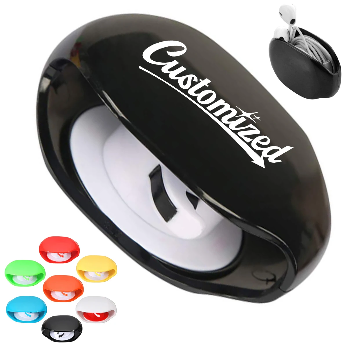 Round Cable Organizer Case for Earbuds and Charging Cords 1