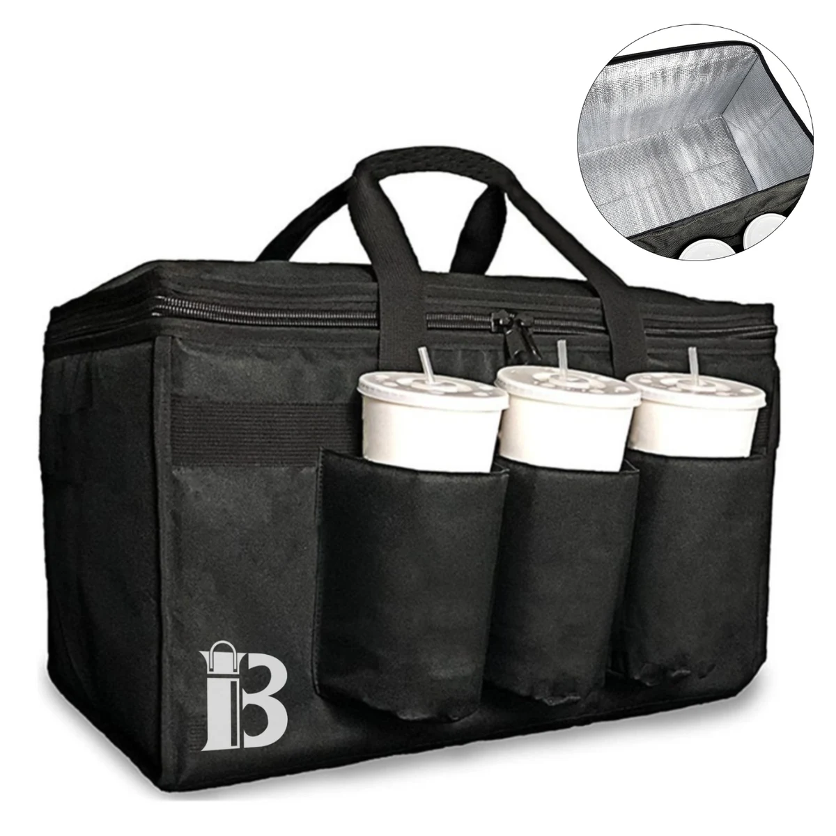 Oxford Insulated Food Delivery Bag w/ Aluminum Foil Lining 1